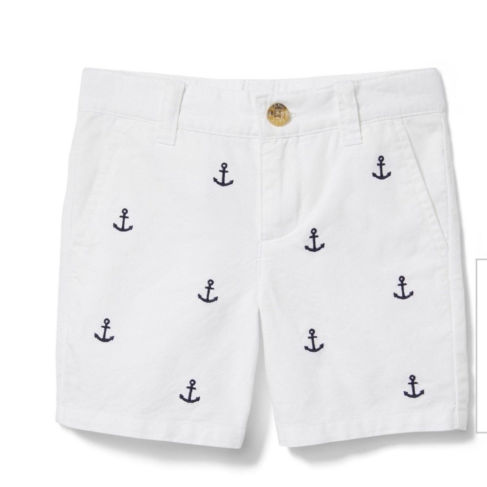 Janie and Jack boy's white shorts with anchors